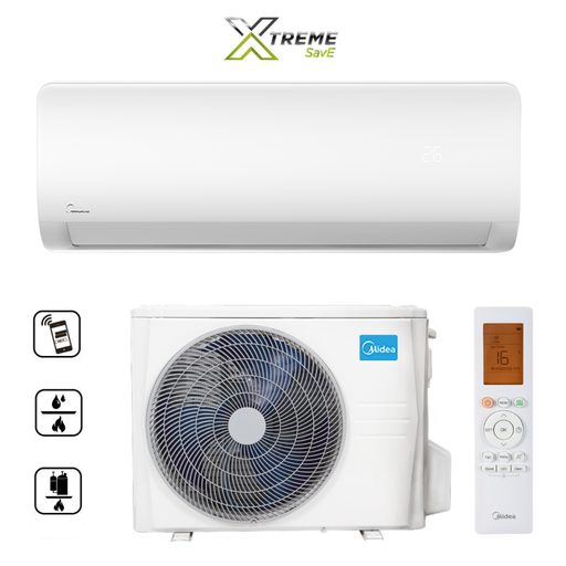 📦Midea 2,6kW Xtreme Save inverteres oldalfali klíma szett (MSAGAU-09HRFNX, MOX102-09HFN8)