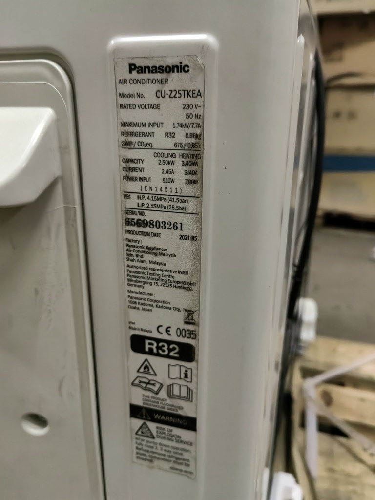 Panasonic CU-Z25TKEA (SN:6569803261%)