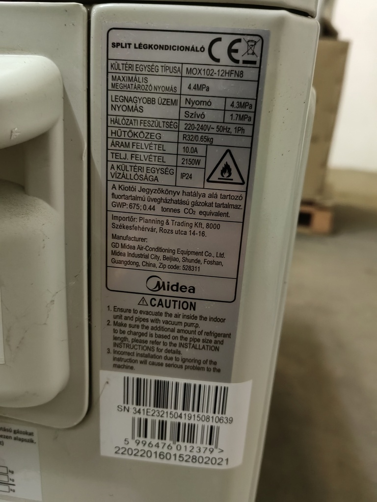 Midea MOX102-12HFN8 (SN:341E232150419150810639)
